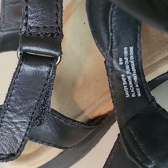 Earth Origins Savoy Sheva Black Leather Closed Toe Strappy Sandals 8W Boho Comfy - Picture 10 of 11